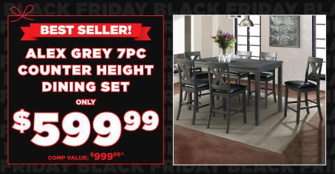 Best Seller. Alex Grey Counter Height Dining Set. 7pc Set. $599.99 comp value: $999.98.2.