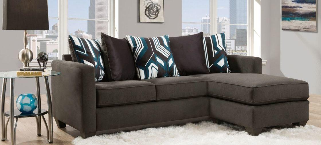 Ebony Sectional Chaise Sofa by American Freight